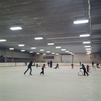 parents & kids skating at the ice rink