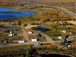 aerial view of rural building