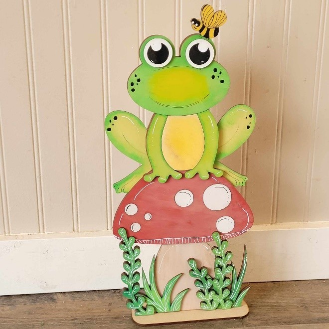 7&#8221; Frog on a mushroom - $18.50